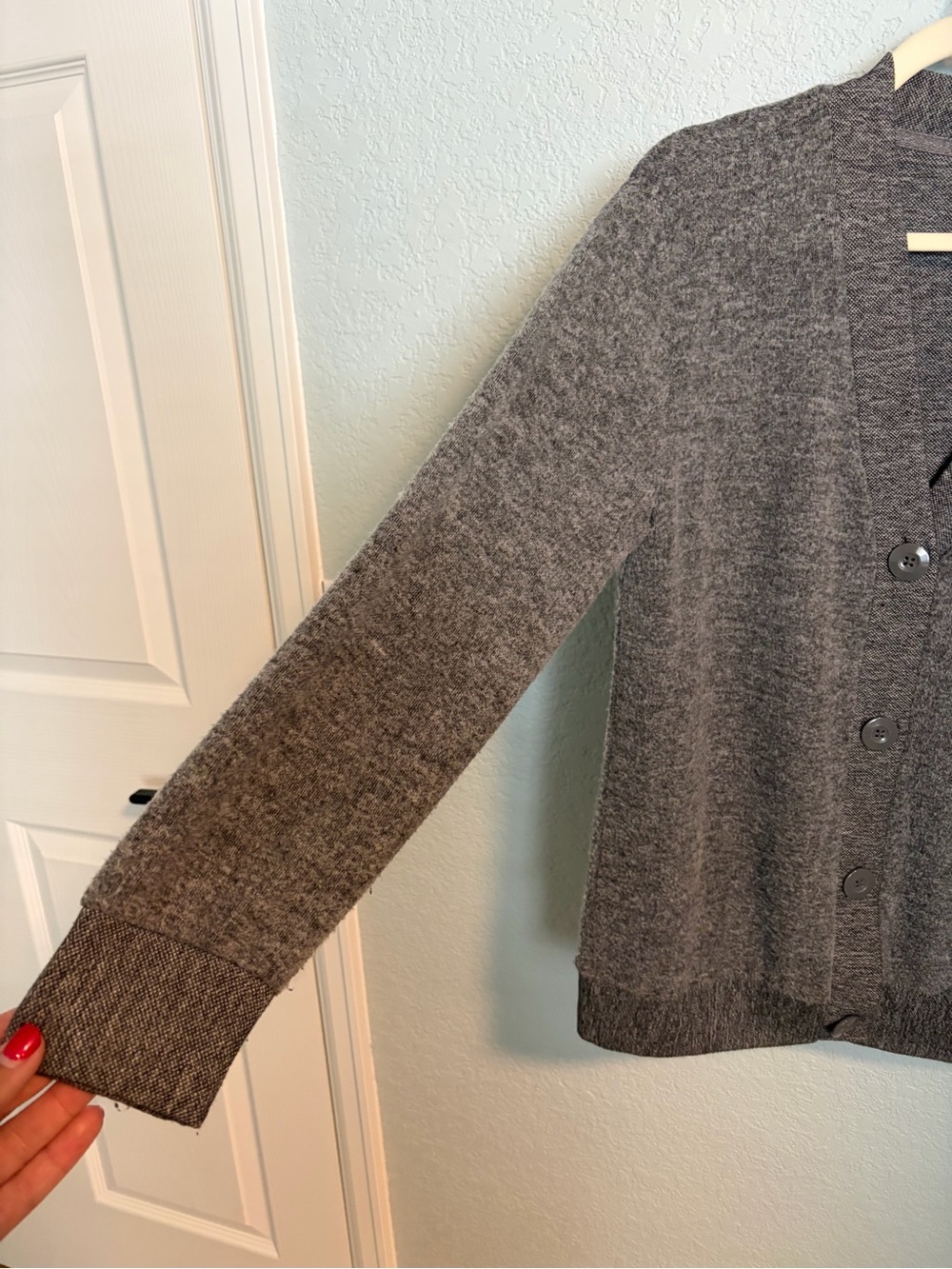 Z Supply Dark Gray Button V-Neck Cardigan - Picture 2 of 7